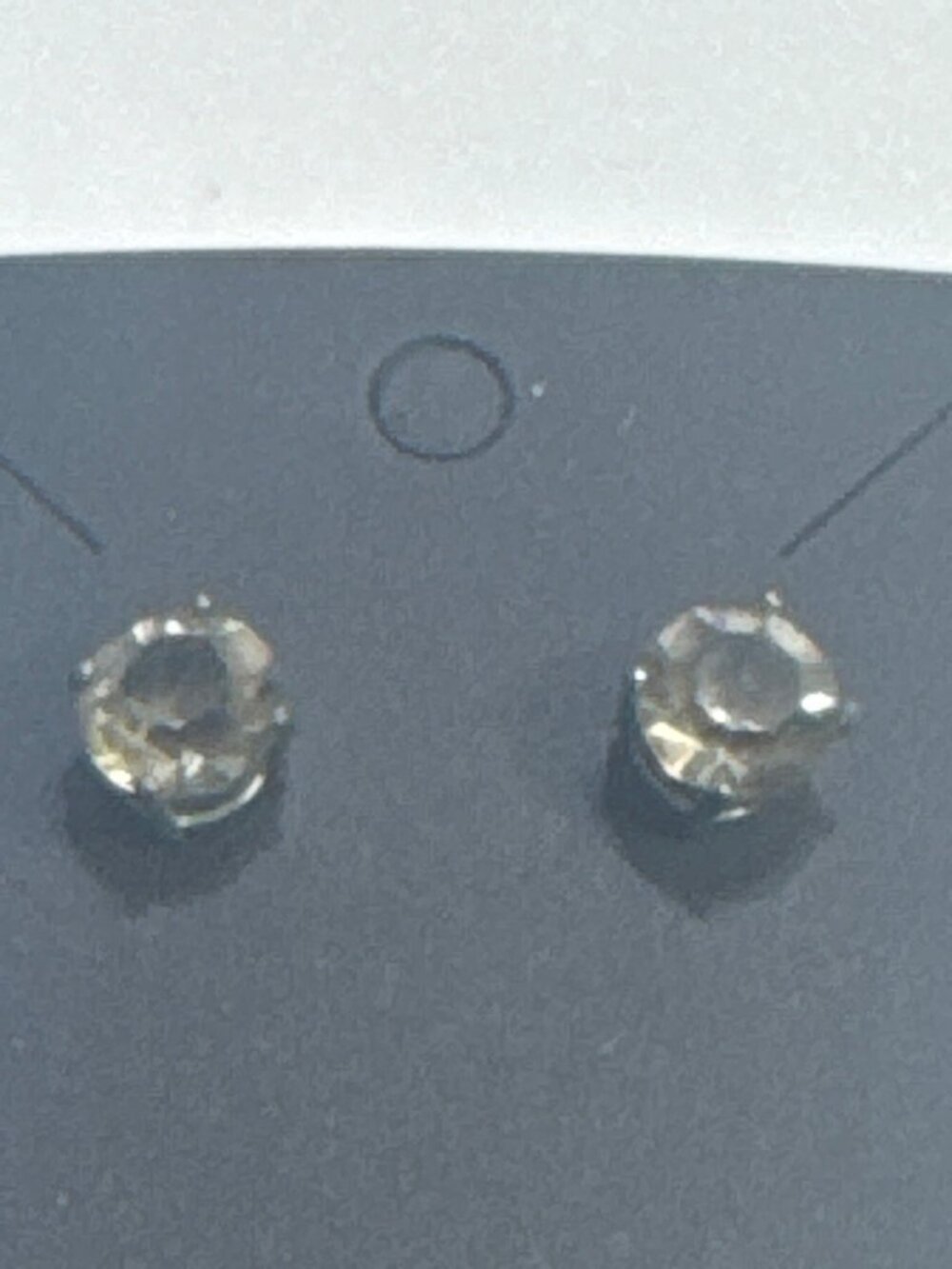Smoky Round Rhinestone Stud Earrings Minimalist Classic Simple Design